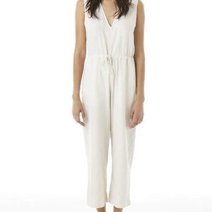 Ali Golden Slit Back Jumpsuit in Bone